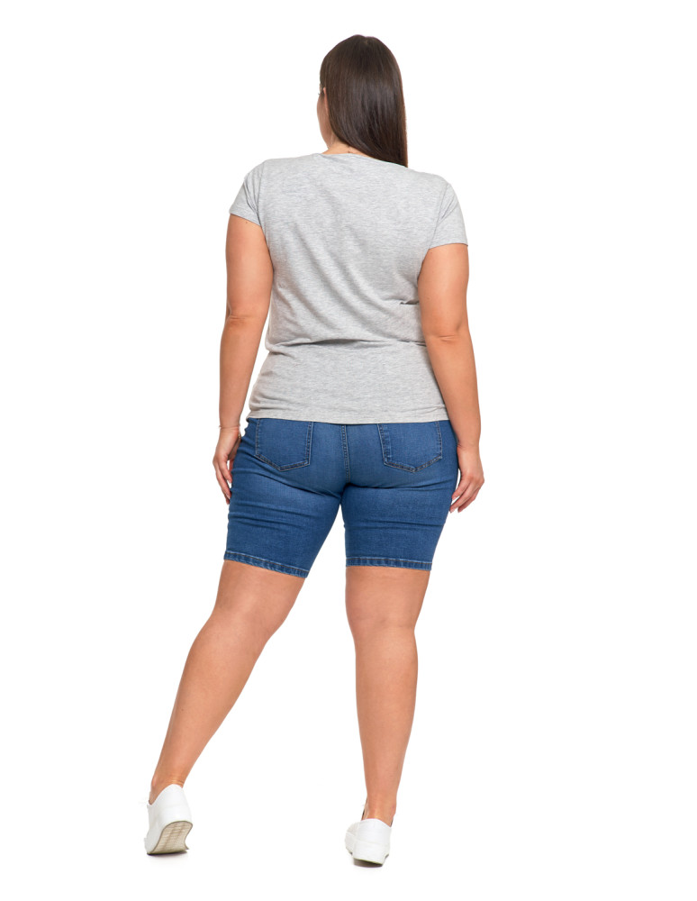 Koszulki i topy - T-shirt damski z okrągłym dekoltem plus size SZARY - produkt moraj.pl 14