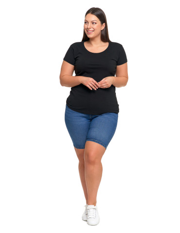 Koszulki i topy - T-shirt damski z okrągłym dekoltem plus size MOKKA - produkt 67