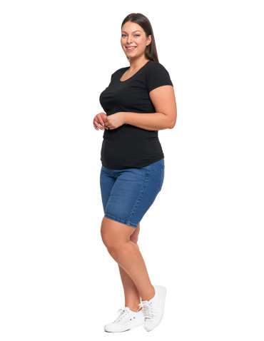 Koszulki i topy - T-shirt damski z okrągłym dekoltem plus size MOKKA - produkt 91