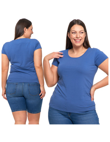 Koszulki i topy - T-shirt damski z okrągłym dekoltem plus size MOKKA - produkt 8