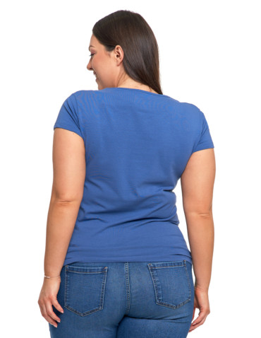 Koszulki i topy - T-shirt damski z okrągłym dekoltem plus size MOKKA - produkt 42