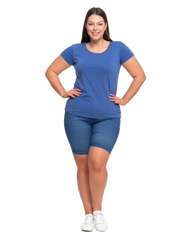 Koszulki i topy - T-shirt damski z okrągłym dekoltem plus size MOKKA - produkt 60