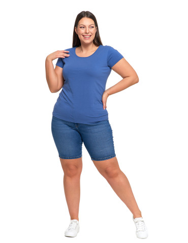 Koszulki i topy - T-shirt damski z okrągłym dekoltem plus size MOKKA - produkt 79