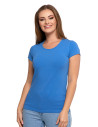T-shirt damski z okrągłym dekoltem plus size NIEBIESKI