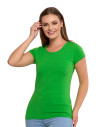 T-shirt damski z okrągłym dekoltem plus size ZIELONY