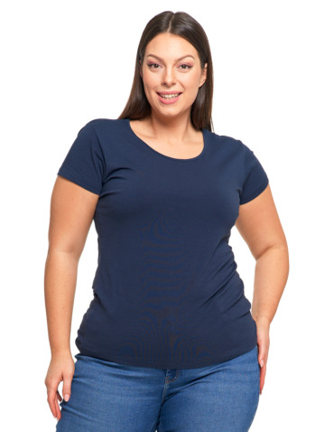 Koszulki i topy - T-shirt damski z okrągłym dekoltem plus size MOKKA - produkt 26