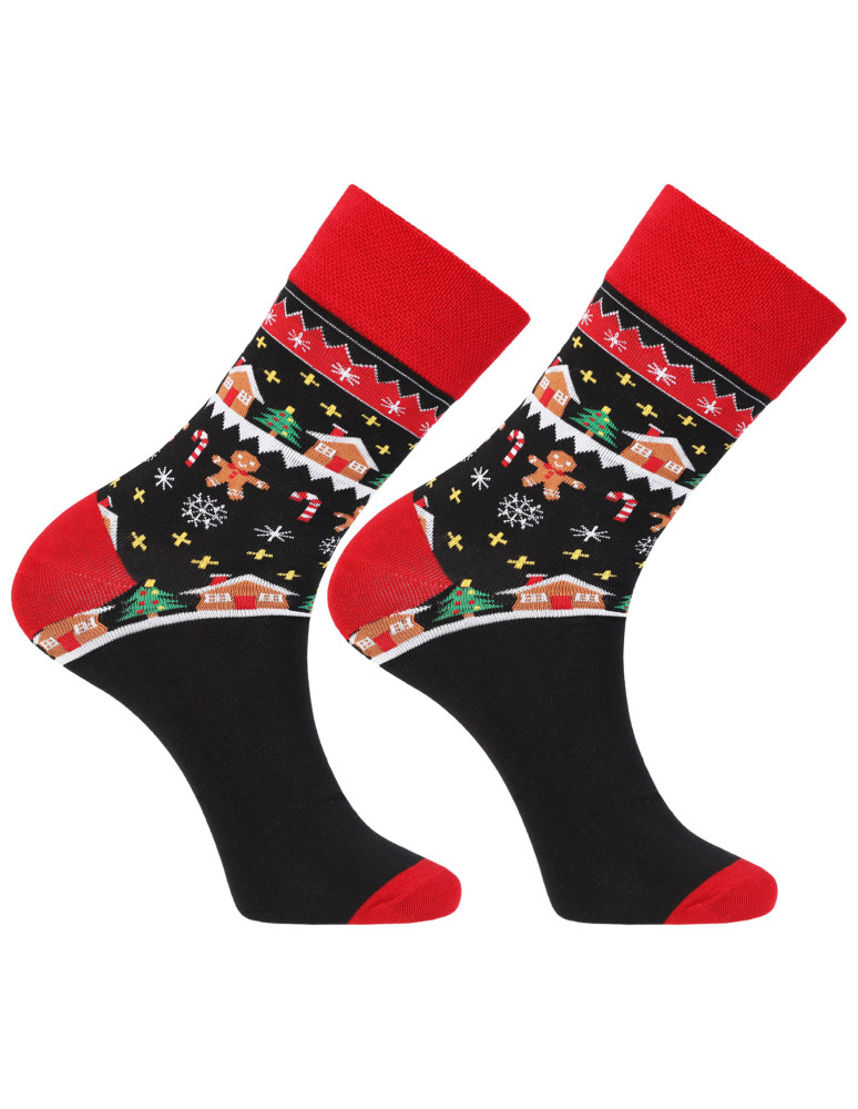 Długie - Skarpetki w świąteczne wzory pierników w ozdobnej puszce WIELOKOLOROWY  - produkt moraj.pl 3