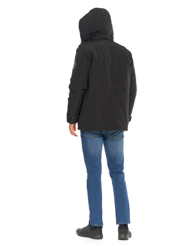 Odzież wierzchnia - Kurtka zimowa męska z kieszeniami cargo CZARNY - produkt 15