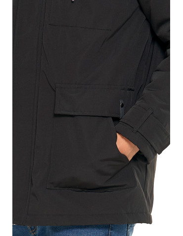 Odzież wierzchnia - Kurtka zimowa męska z kieszeniami cargo CZARNY - produkt 4