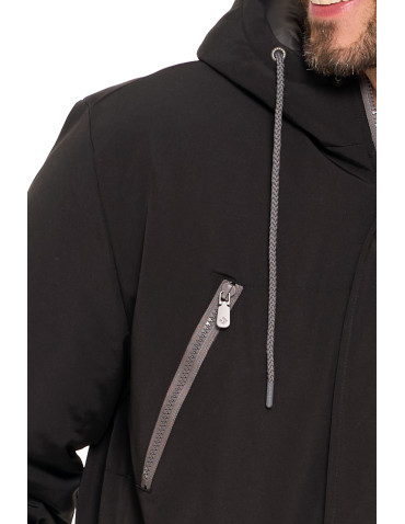 Odzież wierzchnia - Kurtka zimowa męska z kieszeniami cargo CZARNY - produkt 3