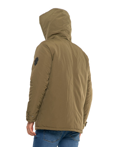 Odzież wierzchnia - Kurtka zimowa męska z kieszeniami cargo KHAKI - produkt 8