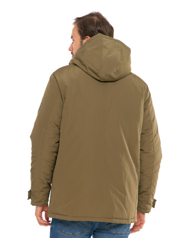 Odzież wierzchnia - Kurtka zimowa męska z kieszeniami cargo KHAKI - produkt 2