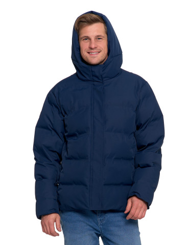 Odzież wierzchnia - Męska kurtka puchowa boxy z kapturem GRANATOWY - produkt 9