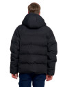 Męska kurtka puchowa boxy z kapturem CZARNY