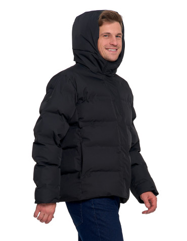 Odzież wierzchnia - Męska kurtka puchowa boxy z kapturem CZARNY - produkt 10
