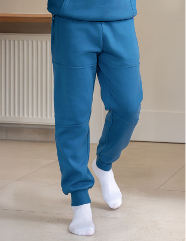 Spodnie - Spodnie dresowe męskie joggery ocieplane z kieszeniami JEANS - produkt 13