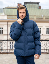Męska kurtka puchowa boxy z kapturem