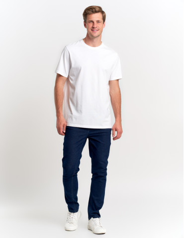 Koszulki, topy, koszule - Koszulka męska t-shirt z bawełny czesanej PREMIUM LINE BIAŁY - produkt 9