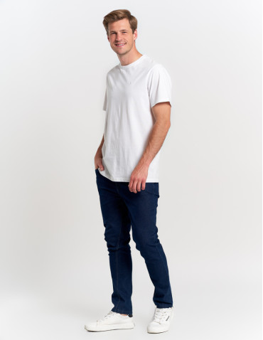 Koszulki, topy, koszule - Koszulka męska t-shirt z bawełny czesanej PREMIUM LINE BIAŁY - produkt 10