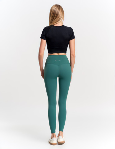 Legginsy - Legginsy damskie sportowe funkcyjne z wysokim stanem ZIELONY - produkt 8