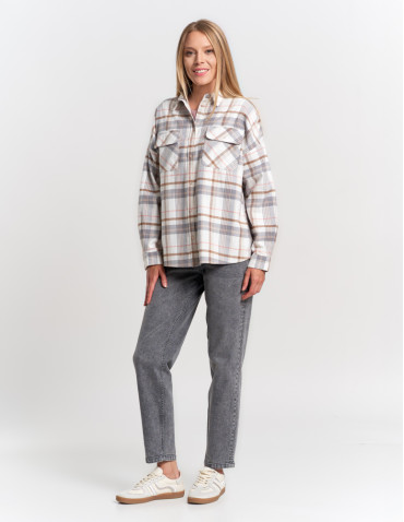 Bluzki i koszule - Koszula damska flanelowa w kratkę bawełniana WZÓR 2 - produkt 12