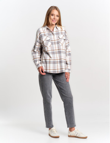 Bluzki i koszule - Koszula damska flanelowa w kratkę bawełniana WZÓR 2 - produkt 13