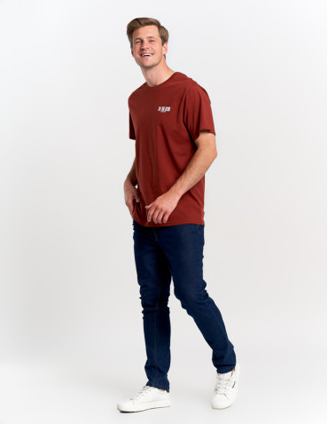 Koszulki, topy, koszule - Męska koszulka bawełniana z nadrukiem samochodu BORDOWY - produkt 11