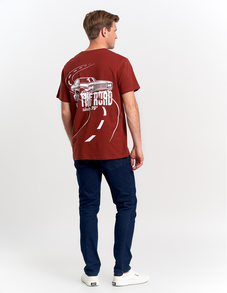 Koszulki, topy, koszule - Męska koszulka bawełniana z nadrukiem samochodu BORDOWY  - produkt moraj.pl 12