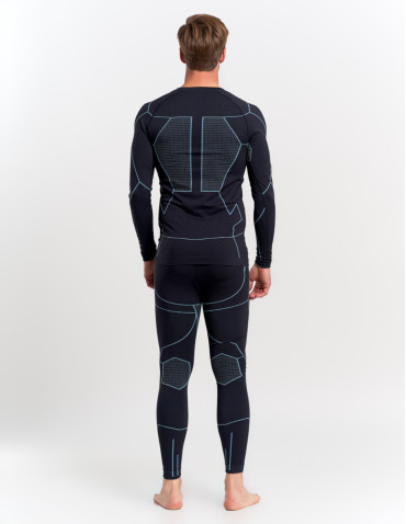 Bielizna termoaktywna - Bluzka termoaktywna męska z długim rękawem i jonami srebra NIEBIESKI - produkt 9