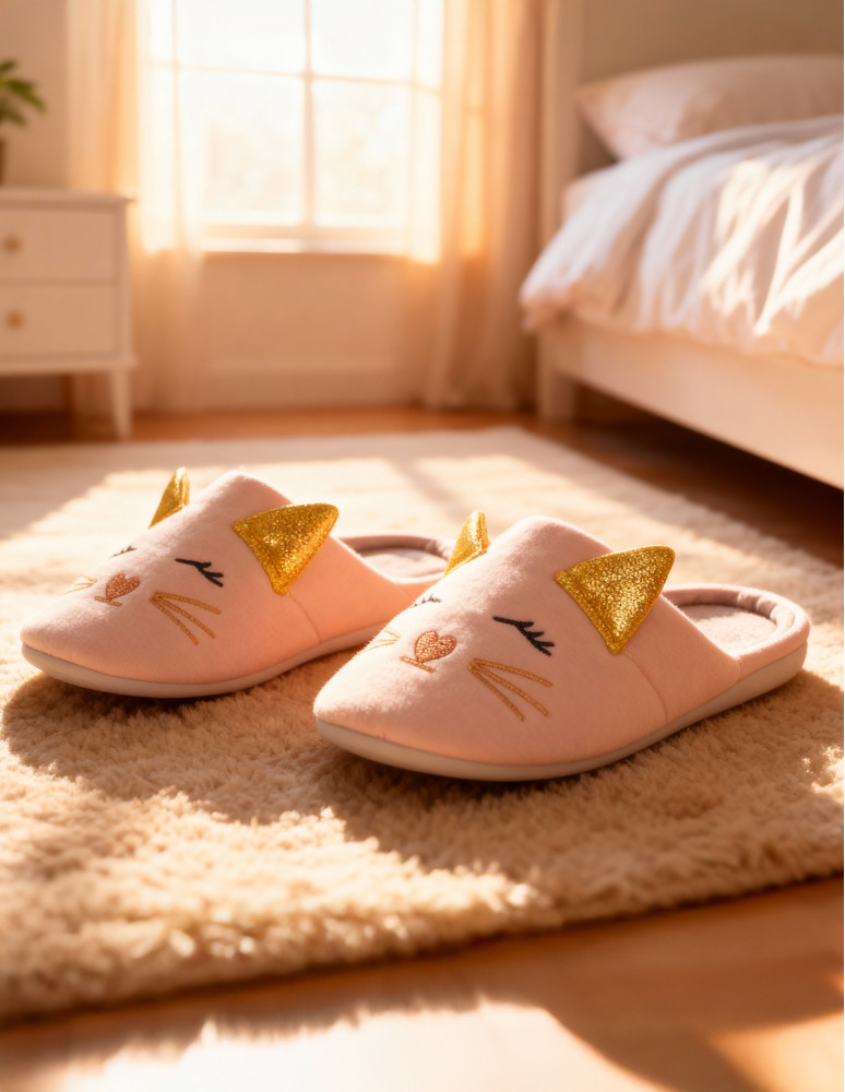 Kapcie i bambosze - Wkładane kapcie damskie RÓŻOWY  - produkt moraj.pl 2