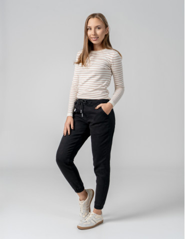 Spodnie - Spodnie damskie joggery CZARNY - produkt 5