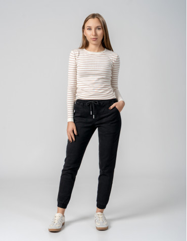 Spodnie - Spodnie damskie joggery CZARNY - produkt 7