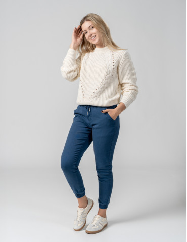 Spodnie - Spodnie damskie joggery NIEBIESKI - produkt 8