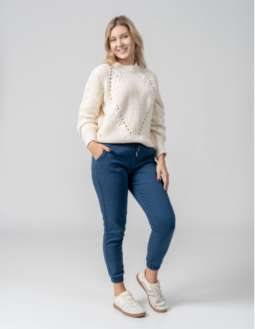 Spodnie - Spodnie damskie joggery NIEBIESKI - produkt 10