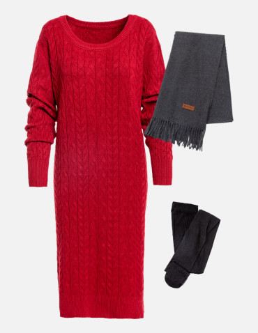 Szale i chusty - Szal damski jednokolorowy na sezon jesienno-zimowy SZARY - produkt 2