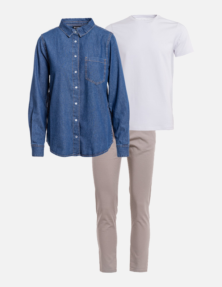 Koszulki, topy, koszule - Koszula męska jeansowa denim klasyczna NIEBIESKI - produkt moraj.pl 13