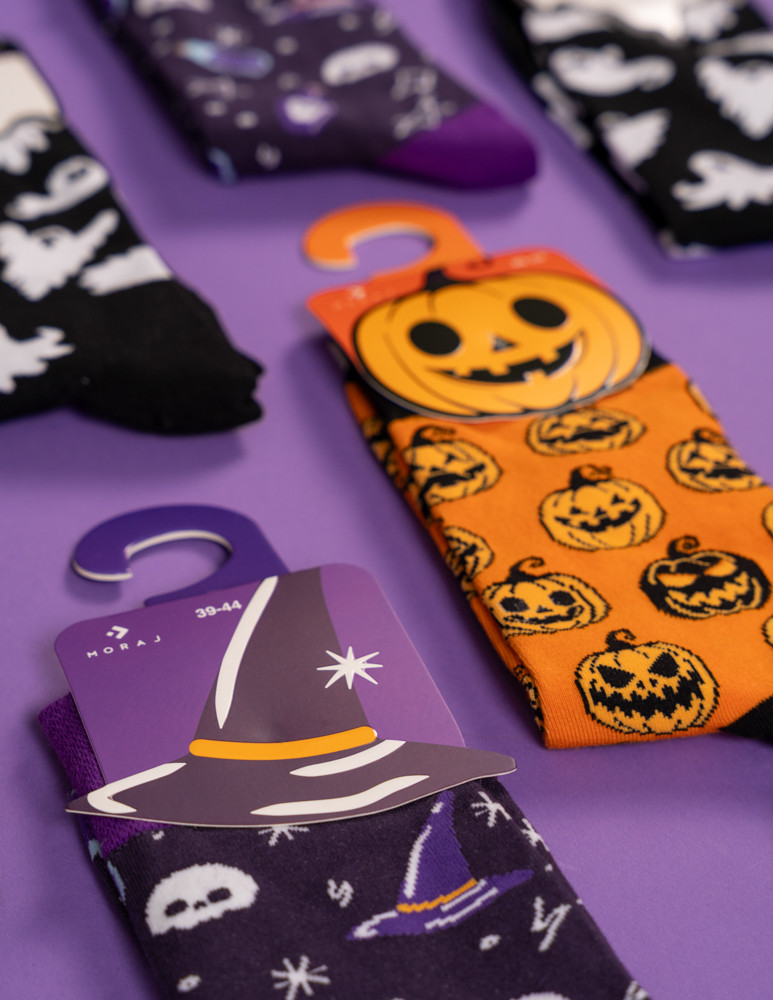 Długie - Skarpety męskie długie z motywem halloweenowym FIOLETOWY - produkt moraj.pl 3