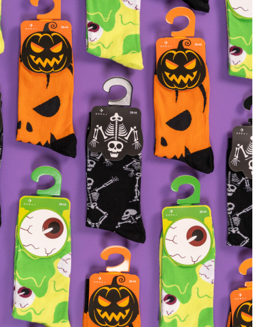 Długie - Skarpetki męskie długie halloween CZARNY - produkt 5