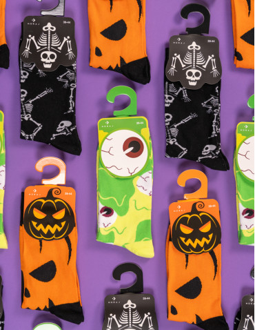 Długie - Skarpetki męskie długie halloween ZIELONY - produkt 5