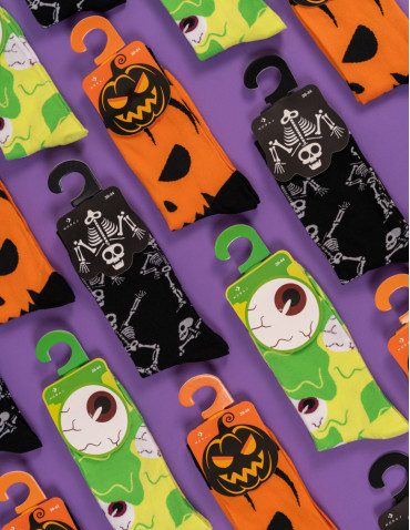 Długie - Skarpetki męskie długie halloween POMARAŃCZOWY - produkt 4