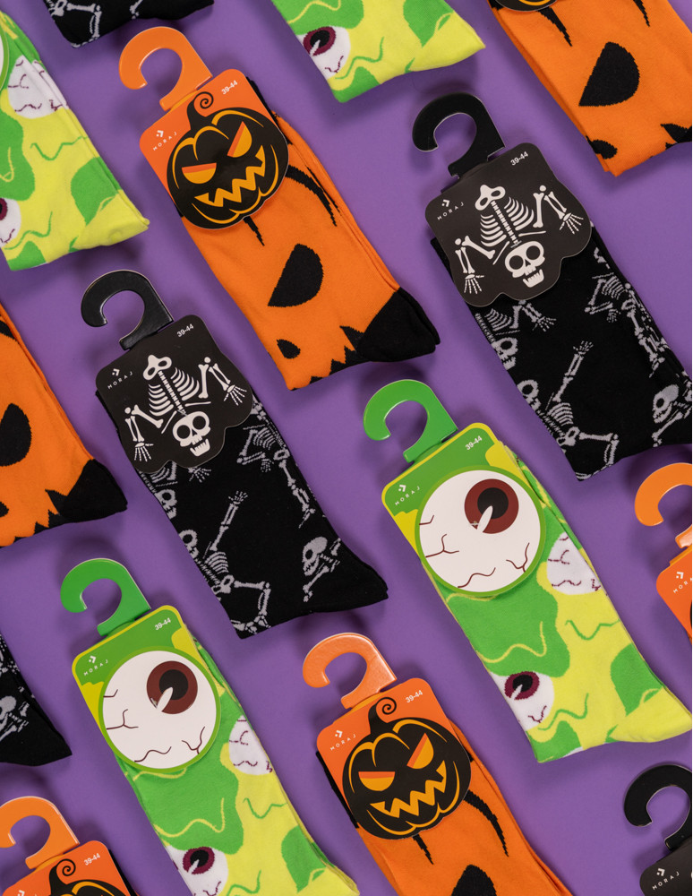 Długie - Skarpetki męskie długie halloween POMARAŃCZOWY  - produkt moraj.pl 4