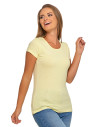 T-shirt damski bawełniany z krótkim rękawkiem jednokolorowy JASNY ZÓŁTY