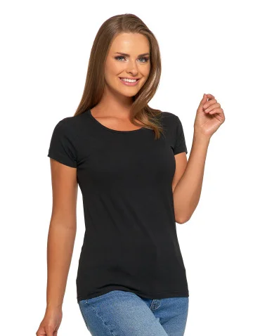 T-shirt damski bawełniany z krótkim rękawkiem jednokolorowy  - produkt 2
