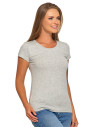 T-shirt damski bawełniany z krótkim rękawkiem jednokolorowy JASNY SZARY