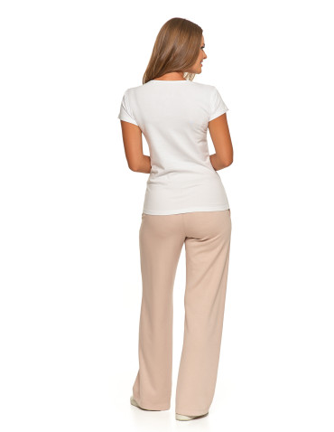 Koszulki i topy - T-shirt damski bawełniany z krótkim rękawkiem jednokolorowy BIAŁY - produkt 18