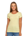 T-shirt damski bawełniany z krótkim rękawkiem jednokolorowy JASNY ZÓŁTY