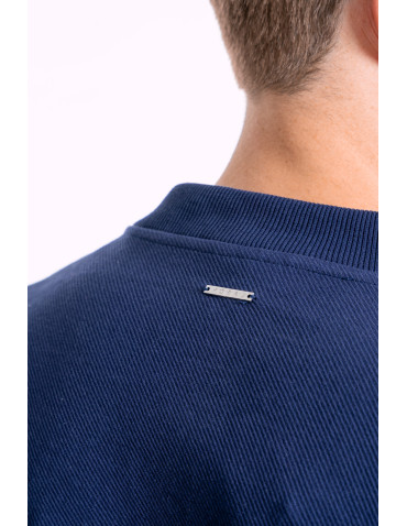 Bluzy - Bluza męska bawełniana z zamkiem GRANATOWY - produkt 5