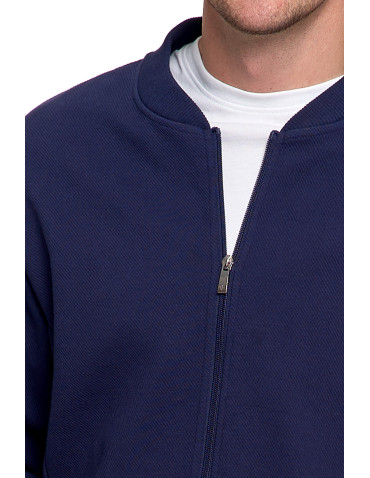 Bluzy - Bluza męska bawełniana z zamkiem GRANATOWY - produkt 4