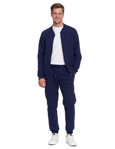 Bluzy - Bluza męska bawełniana z zamkiem GRANATOWY - produkt 6