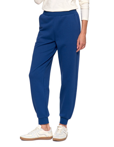 Spodnie - Damskie spodnie dresowe z bawełny GRANATOWY - produkt 7